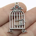 Silver Pendants 100pcs/bag 34x18mm Antique Silver Plated Zinc Alloy Birdcage Charms Pendants ABD-C12131