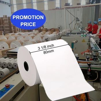 58mm 3 1/8 x 230 80x80mm 57x40 pre printed thermal paper rolls from Greatshine paper