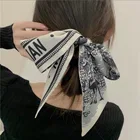 Fashion Long Scarf Long Fashion Women Multi Print Graffiti Hair Tie Long Scarf Chifflon Hair Scrunchies