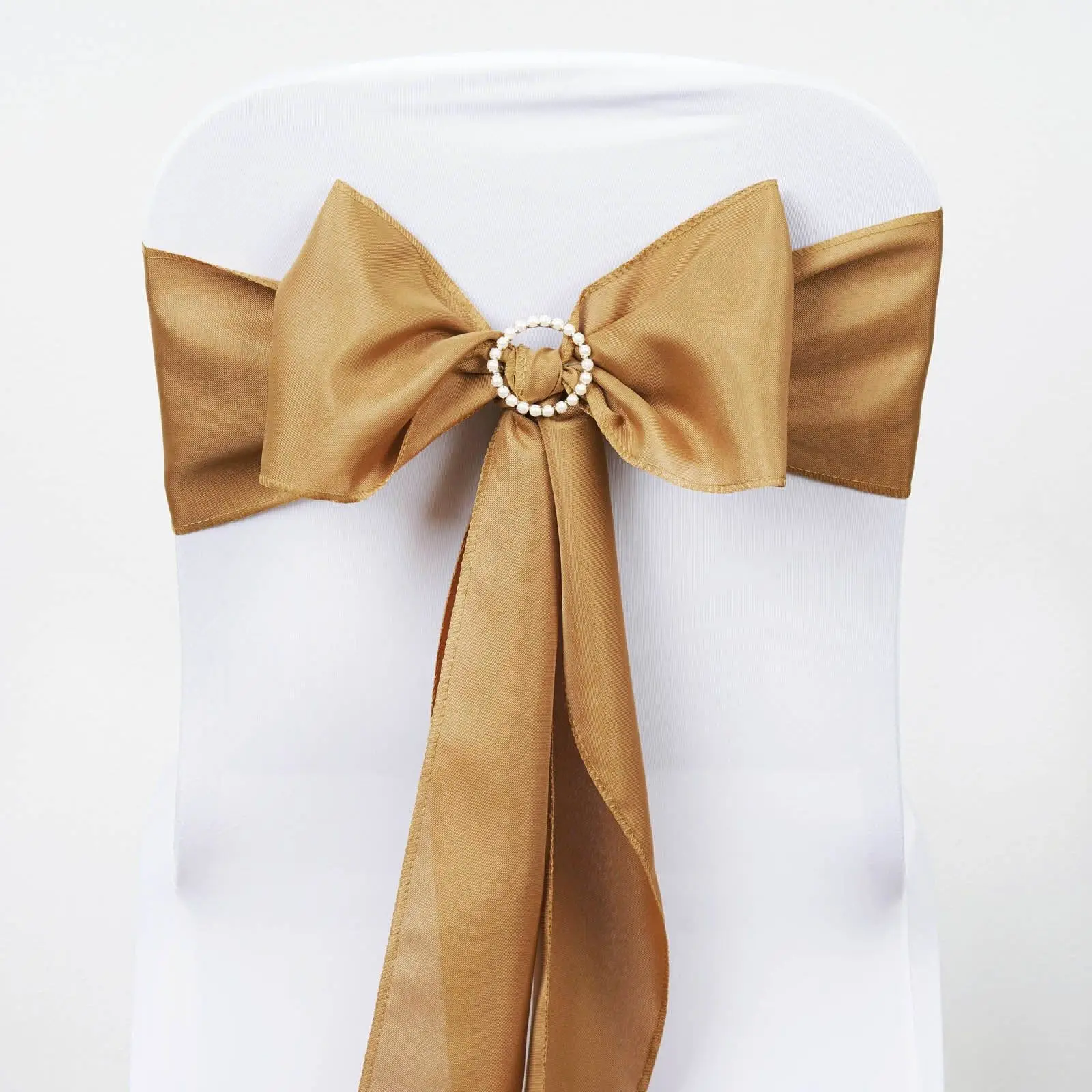 Factory Party and Wedding Decoration Satin Fabric Bowknot Pink Chair Sash