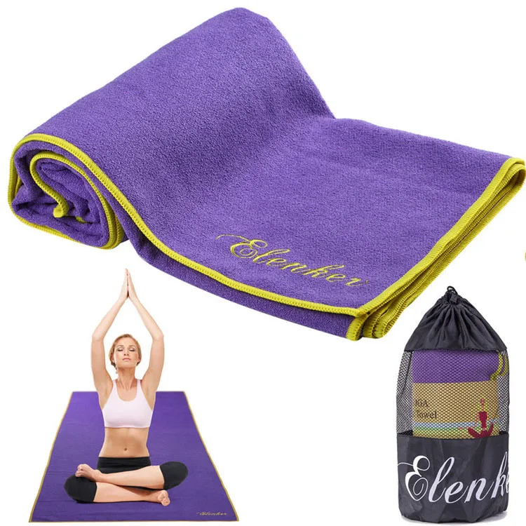Custom 100% polyester non slip  suede microfiber yoga mat towel