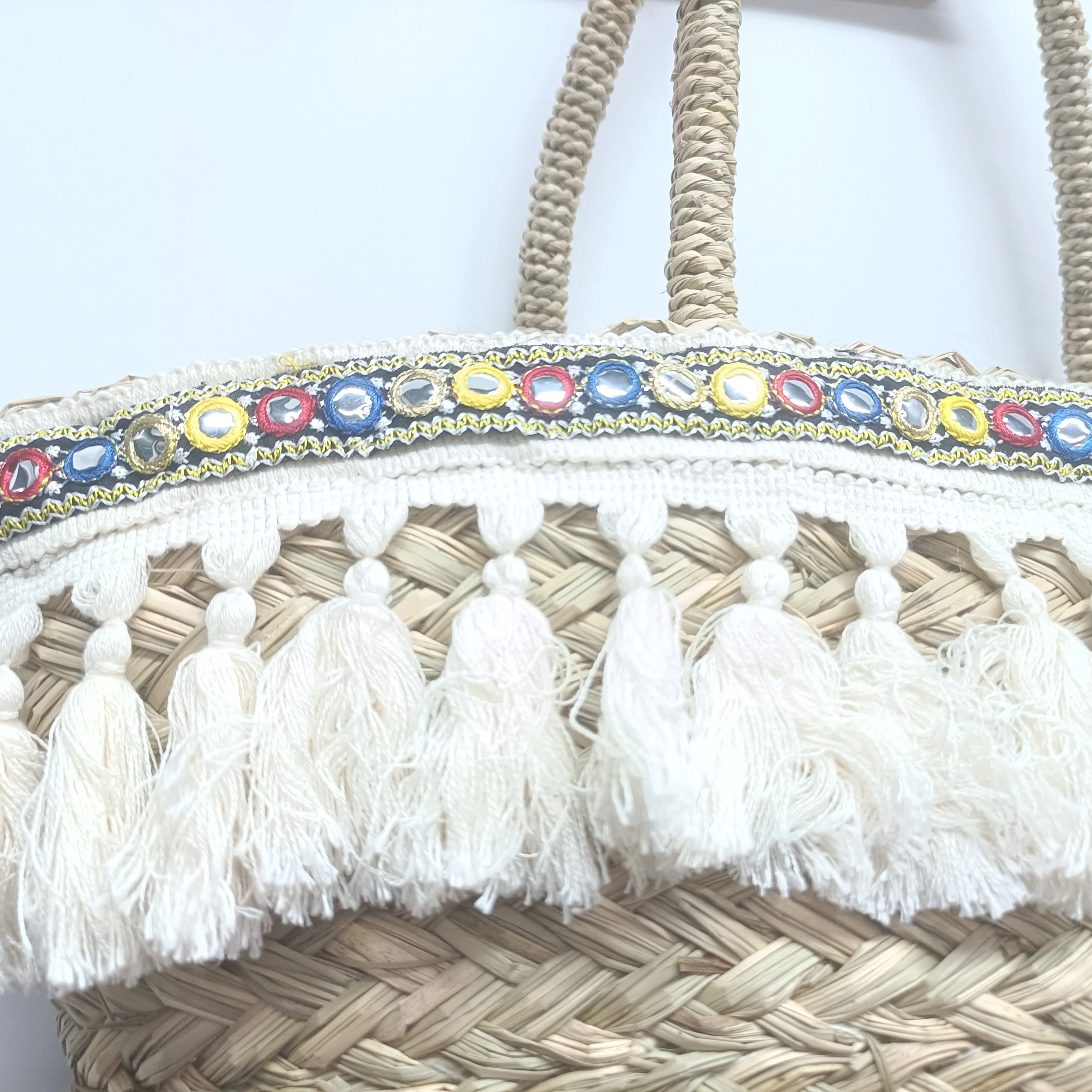 2023 New design Ladies fashion  Handbag  Straw Beach Bag Bohemian hand-woven straw Tote bag Straw strap bag