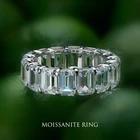 Ring Silver Silver 2022 Fashion Luxury Emerald Cut Moissanite Ring Silver 925 Women's Engagement Wedding Ring