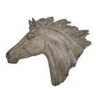 Wall Resin Horse Head Simulation Wood Carving Wall Adornment Custom Animal Wall Decoration
