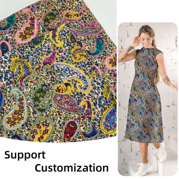 High-Grade 100% Cotton Tana Floral Printed Skirt Dress Twill Fabric with Digital Printing Use for Shirts Clothes Liberty Cotton