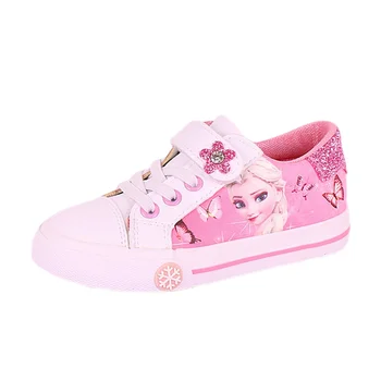 frozen girls pink Casual Shoes elsa and Anna princess pu soft sports shoes Europe size 25-36
