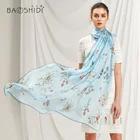 Women Fashion Scarf Chiffon Chiffonwomen Wholesale Summer Women Fashion Beautiful Long 100% Silk Scarf Silk Chiffon Scarf
