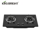 Burner Cooktop Kitchen Appliance Built-in 2 Burner Gas Stove Tempered Glass High Power Gas Hob Household Cooktop