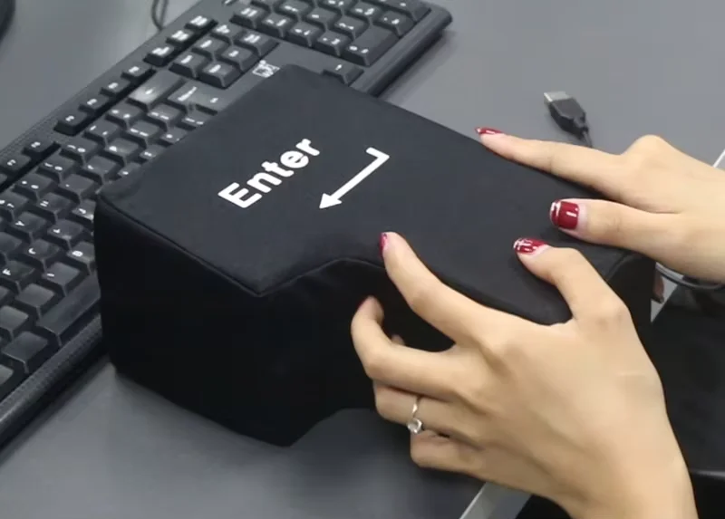 USB Big Enter Button Enter Key Foam Sleep Pillow Office Desktop