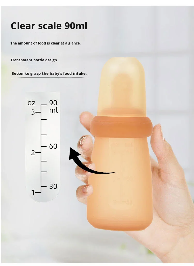 Multifunctional Infant Silicone Rice Cereal Spoon Bottle Squeeze-Type Complementary Food Tableware for Maternal Infant Supplies details