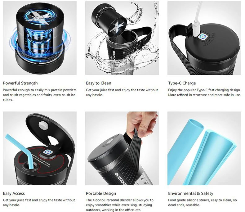 Portable Electric Fruit Juicer Handheld Smoothie Multifunction Maker Blender Stirring USB Rechargeable 3 in 1 Mini Juice Cup