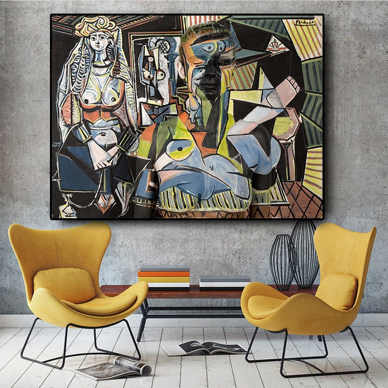 PICASSO The Women of Algiers OILPAINT ON FRAMED CANVAS WALL ART HOME DECORATION 