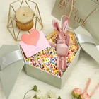 Gift Custom Pink Heart-Shaped Double-Door Open Wholesale Valentine'S Day Heart-Shaped Gift Box With Ribbon Small Gift Box