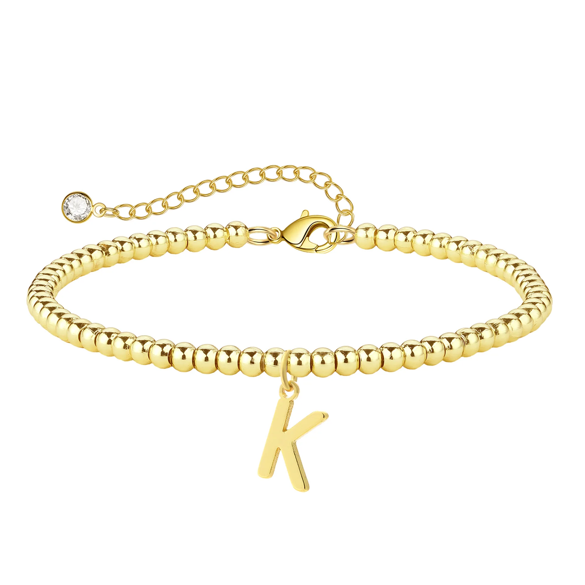 14k Real Gold Plated Letter Bead Bracelets Guts Enewton Bracelets For
