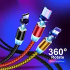 1m Cell Phone 3 In 1 Magnetic Braided Charging Micro Magnetic Usb Cable High Quality 3 In1 Fast Charger Cable Line