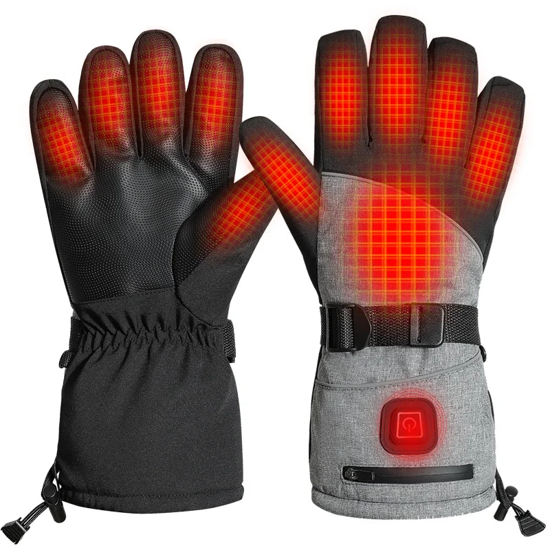 New Outdoor Sports Motorcycle Fishing Ski Warm Unisex Touch Screen Electrical Heating Mittens Rechargeable Battery Heated Gloves