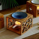 Burner Wax Melt Burners Wholesale Bamboo Wood Ceramic Aroma Essential Oil Incense Wax Melt Burner
