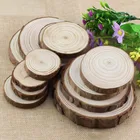 Crafts Factory Price Unfinished Natural Round Wood Slices Circles With Tree Bark Log Discs For DIY Crafts