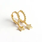 Huggies Wholesale S925 Gold Plated Star Earrings Gold Brinco Masculino Girls Huggies Earring