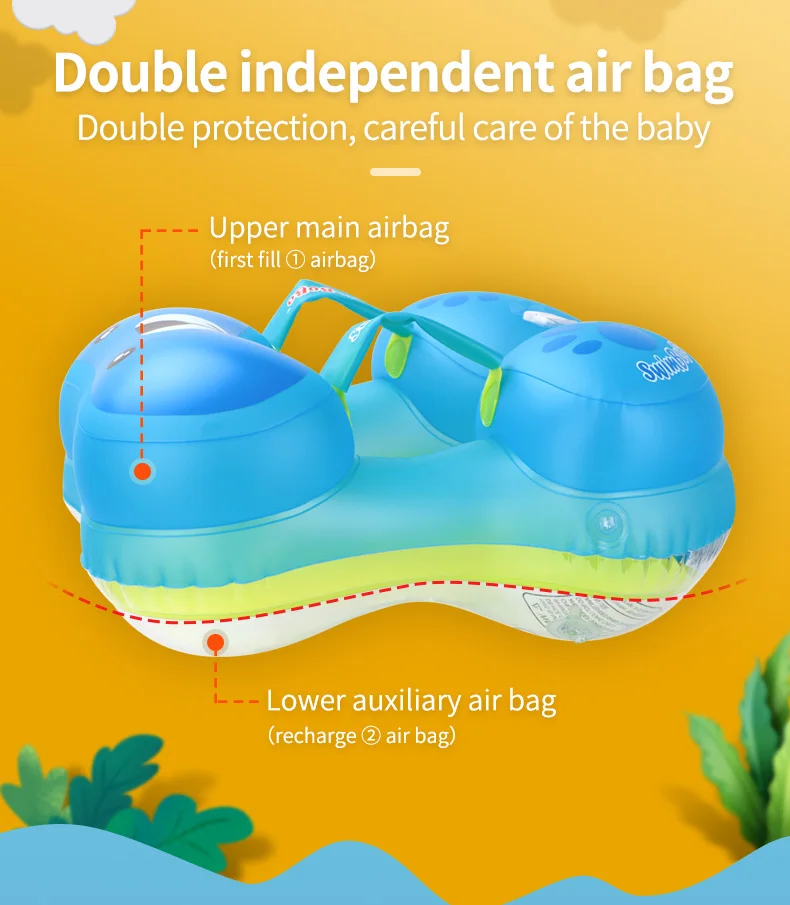 Swimbobo Hot Sale 0-3 Years Old Baby Underarm Floating Ring Anti-roll and Anti-choke Water Children Blue Swimming Ring