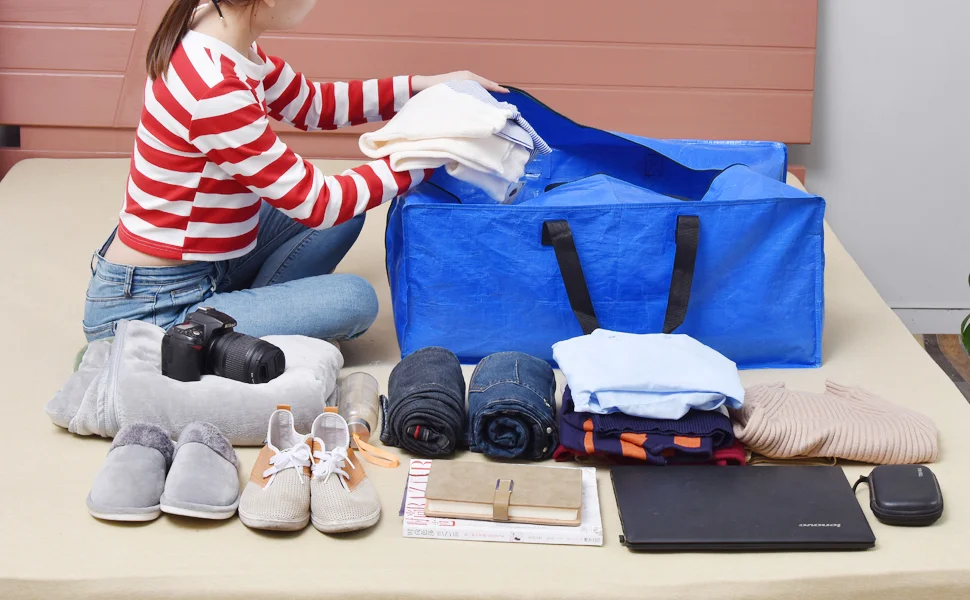 Wholesale Large Capacity Moving Travel Bag with Zipper Handle Custom Storage PP PE for Shopping for Travel supplier