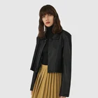 Loose Coat Casual Vintage Loose Outerwear Luxury Pu Short Coat Soft Crop Faux Leather Women Jacket For 2022
