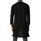 Long Sleeve T-shirt Round Neck Long Men's Loose Dark Trend Irregular Hem Men's Long Sleeve T-shirt
