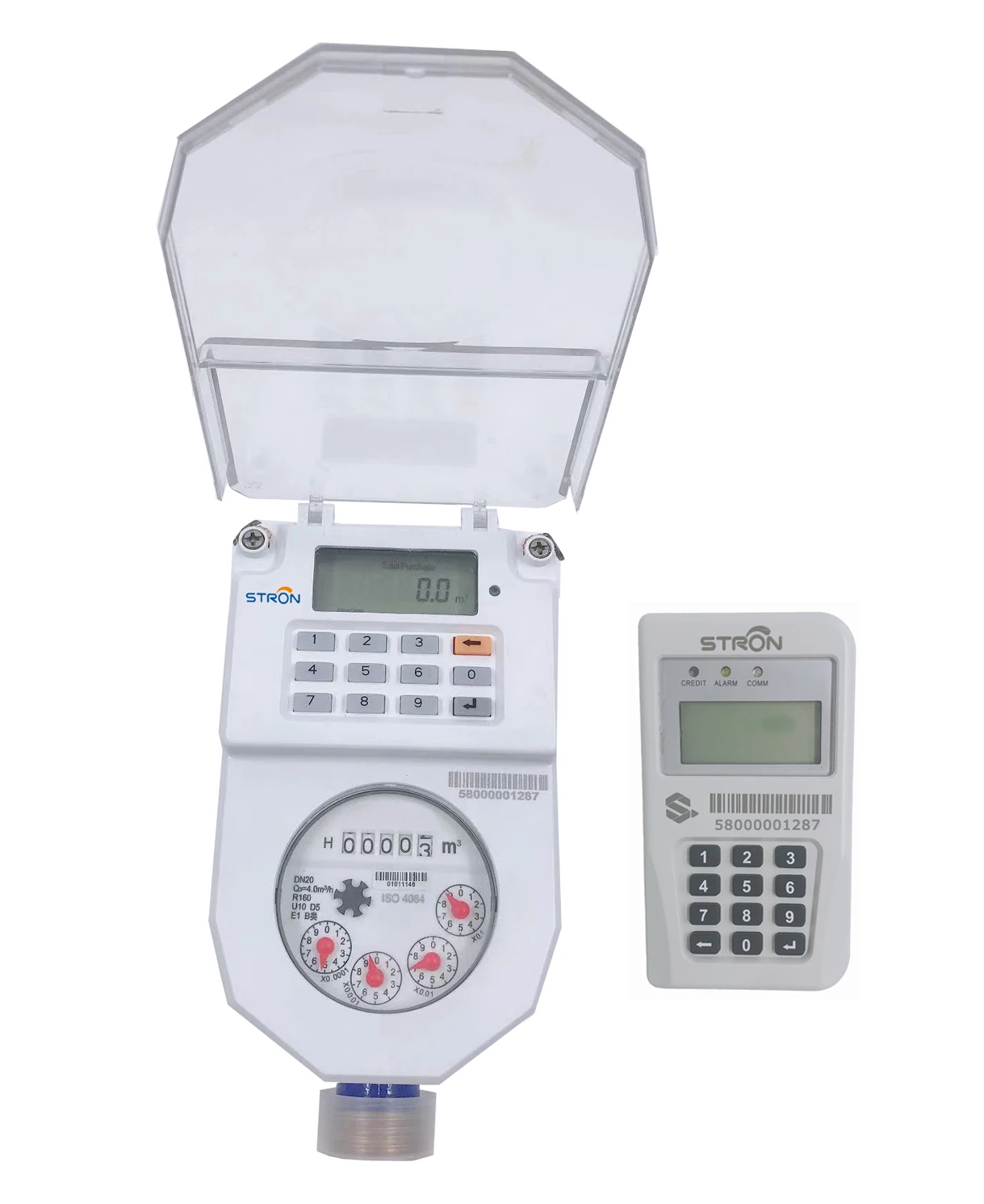 RS485 Communication Protocol Body Sensitive Prepaid Water Meter with 16 Bar Maximum Working Pressure and Lithium Battery