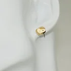 Heart Earring Heart CASDIY Korean Temperament Cute Mickey Shaped Cubic Zirconia Gold Plated Heart Stud Earring