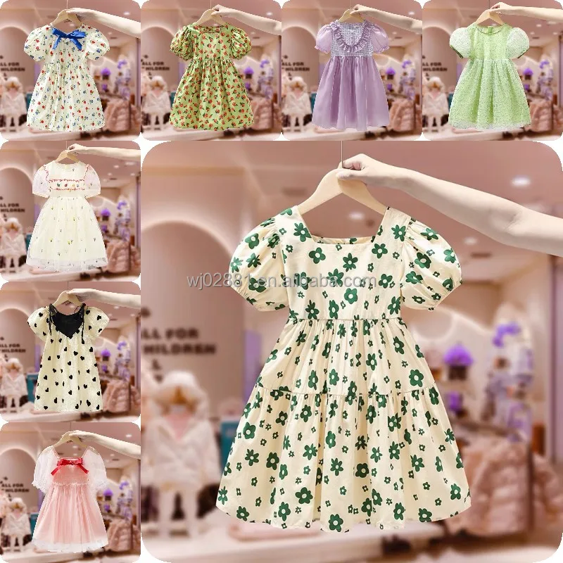 New Spring/Summer Short Sleeve Lantern Snow Princess Party Dress Sweet Beauty Children's Dress