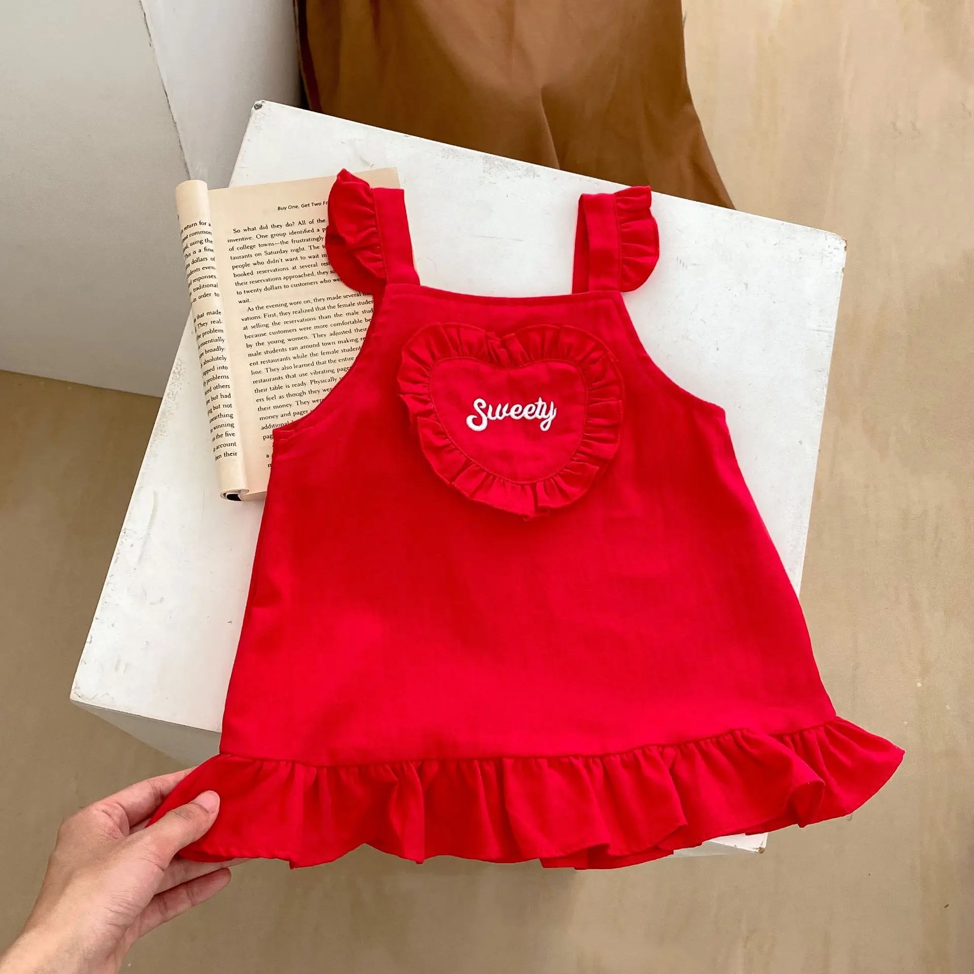 Engepapa Fall Infant Embroidered Long Sleeve Top Newborn Cotton Cute Halter Dress Baby Girls Clothes