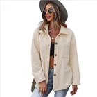Women 2021 Winter Boutique Best Selling Fashionable Casual Woolen Long Sleeve Shacket Jacket Coat For Women