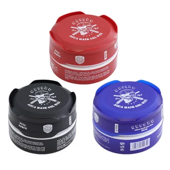 OEM/ODM 150ml Colorful Extra Strong Hold Hair Styling Wax Pomade Water Based Skull Plastics Box Hair Wax for Men's Hairstyles