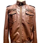 Leather Jacket Wholesale Faux Leather Biker Jacket With Zipper For Men