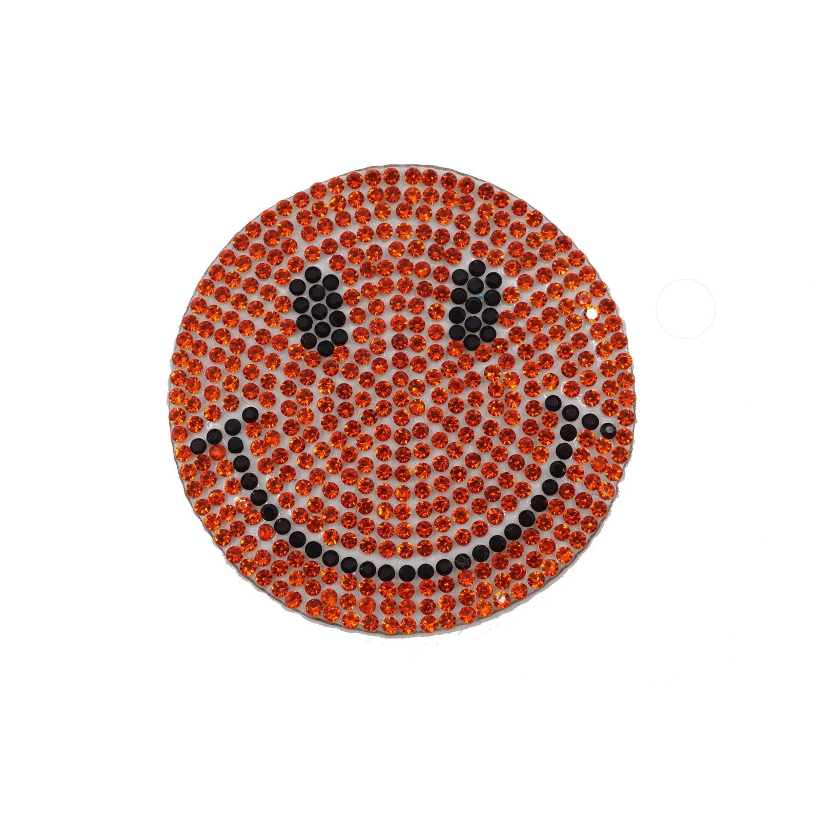 Baseball ready design free sample iron on colorful smiley face rhinestone luxury patches