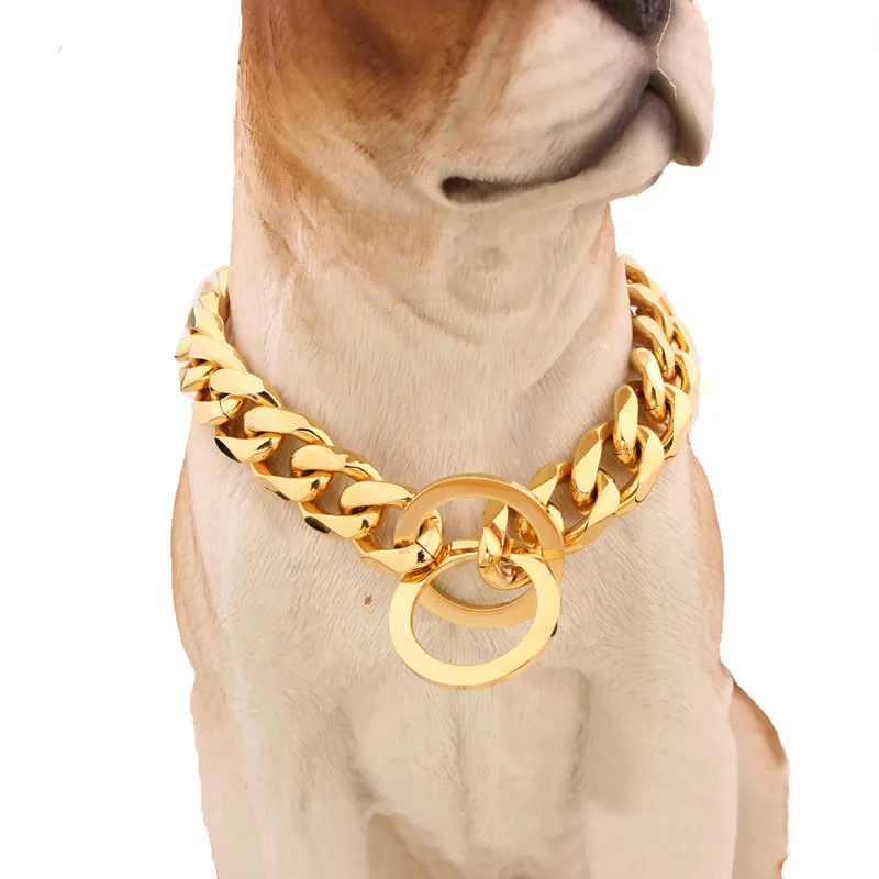 gold plated dog choke chain