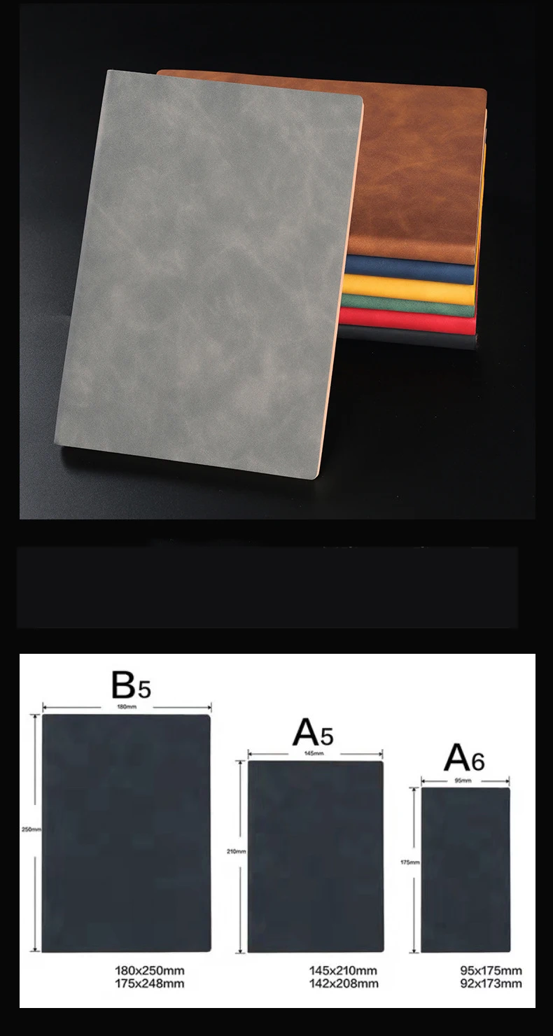 Custom logo pu leather note book planner journal diary black notebook soft cover printed logo a5 a6 b5 diary note book Custom logo pu leather note book planner journal diary black notebook soft cover printed logo a5 a6 b5 diary note book