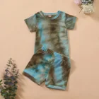 Clothes Kids Clothing Baby Clothes 2 Piece Sets Tie-dyed Shorts Short Sleeves Unisex Clothes Suit