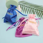 Hair Bag Hair Satin Bags Wholesale Customization Various Colors Drawstring Jewelry Hair Satin Pouch Bag With Logo