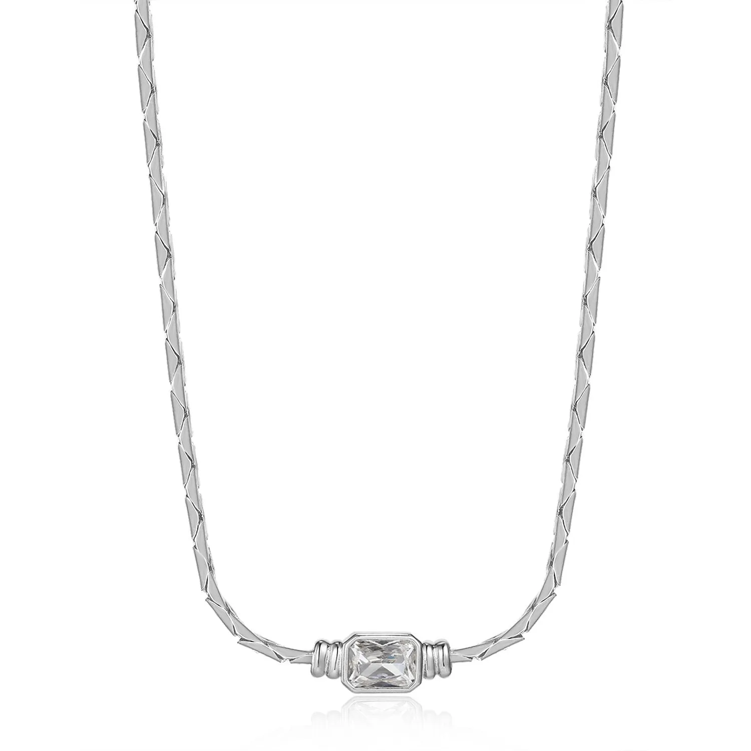 2023 stainless steel 18k gold plated snake necklace choker baguette diamond necklace bracelets sets