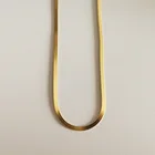 Gold Plated 18K Gold Plated Flat Snake Bone Clavicle Chain 925 Sterling Silver Choker Necklaces