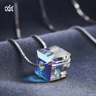 Crystal Necklace Stone Necklace Custom Alloy Collana Donna Crystal Gem Cube Necklace Stone 2020 For Women