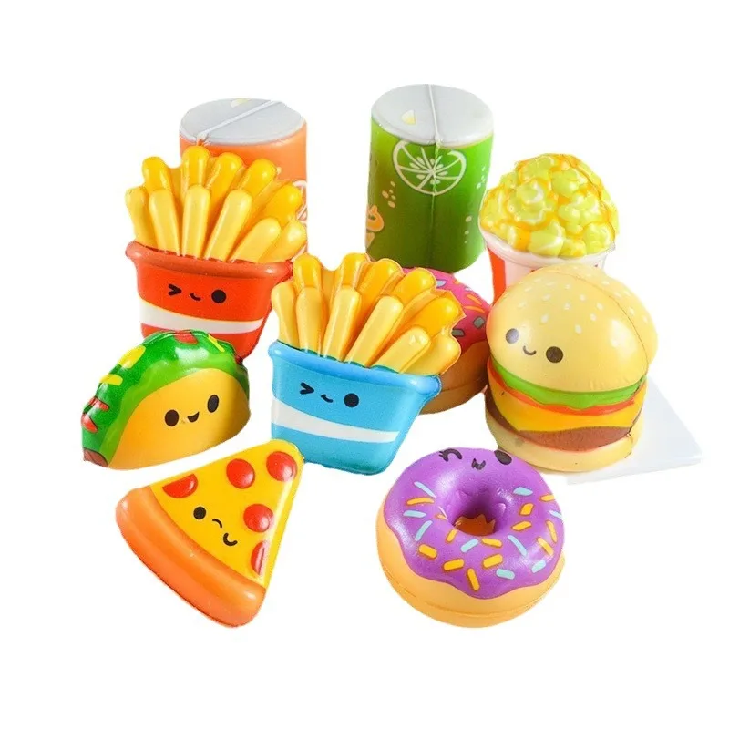 Mini Cute Fast Food Slow Rising Squishy Toys Cartoon Stress Toy For Kids Classroom Prize Slow Rising Squishy Toys