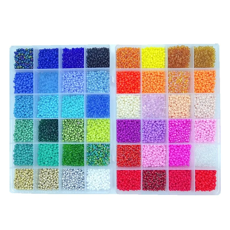 New 48 Colors 16000pcs 3mm Glass Seed Beads For Bracelet Making Silver Lined Round Hole MIYUKI Seed Beads