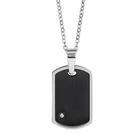 Black Blank Pendants Wholesale 2020 IP Black Stainless Steel Blank Stone Tags Pendants Necklace Jewellery