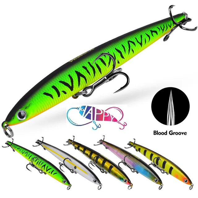 NEW 13.2cm 25.4g Sinking Pencil Lure Hard Plastic Bait Artificial Lures Bass Pike ABS Wobbler for Fishing Hooks Crankbait lures