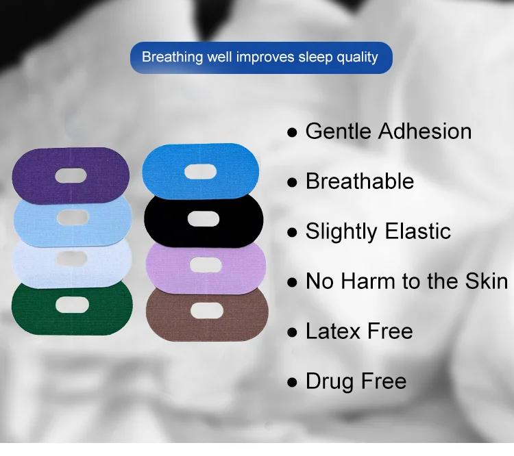 product improved nighttime sleeping oval shape mouth tape sleep strips for better nose breathing anti snoring tapes for adult-3