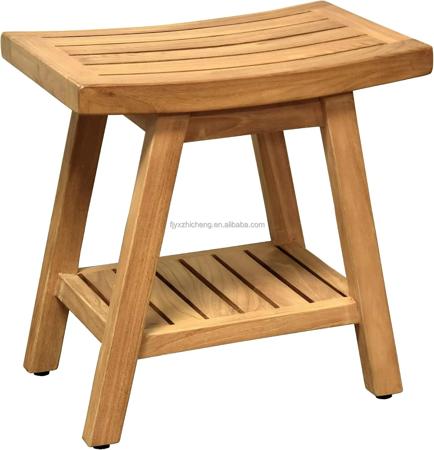product teak shower bench with shelf 2 tier waterproof shower stool for bathroom non slip spa seat for elderly disabledshower chair-0