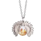 Gold Sunflower New Women Gold Necklace DIY Sunshine Open Locket Sunflower Sublimation Pendant Necklace