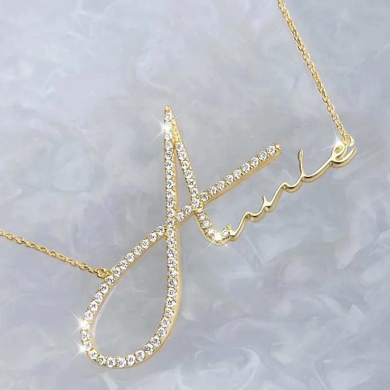Initial Gold Stainless Steel Jewelry 